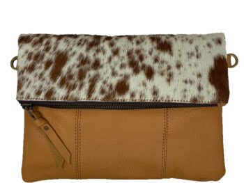 Belle Couleur - Elsa Speckled Tan and White Cowhide Bag