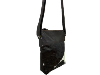 Belle Couleur - Harriet Chocolate and White Cowhide Bag