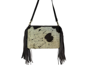Belle Couleur - Claudine Chocolate and White Cowhide Bag