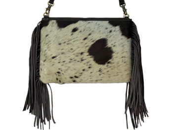 Belle Couleur - Claudine Chocolate and White Cowhide Bag