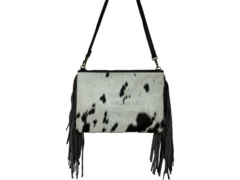 Belle Couleur - Claudine Light Chocolate and White Cowhide Bag
