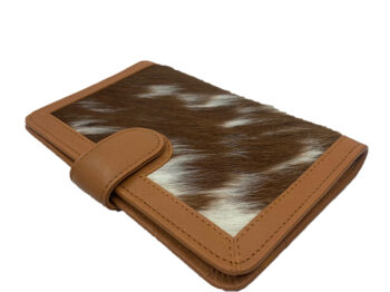 Belle Couleur - Isabelle Dark Tan and White Cowhide Wallet