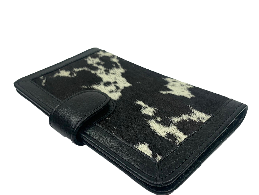 Belle Couleur - Isabelle Flecked Black and White Cowhide Wallet