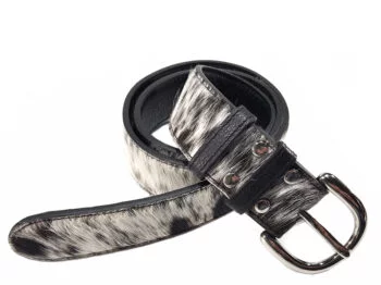 Belle Couleur - Marie (wide) - black & white cowhide belt