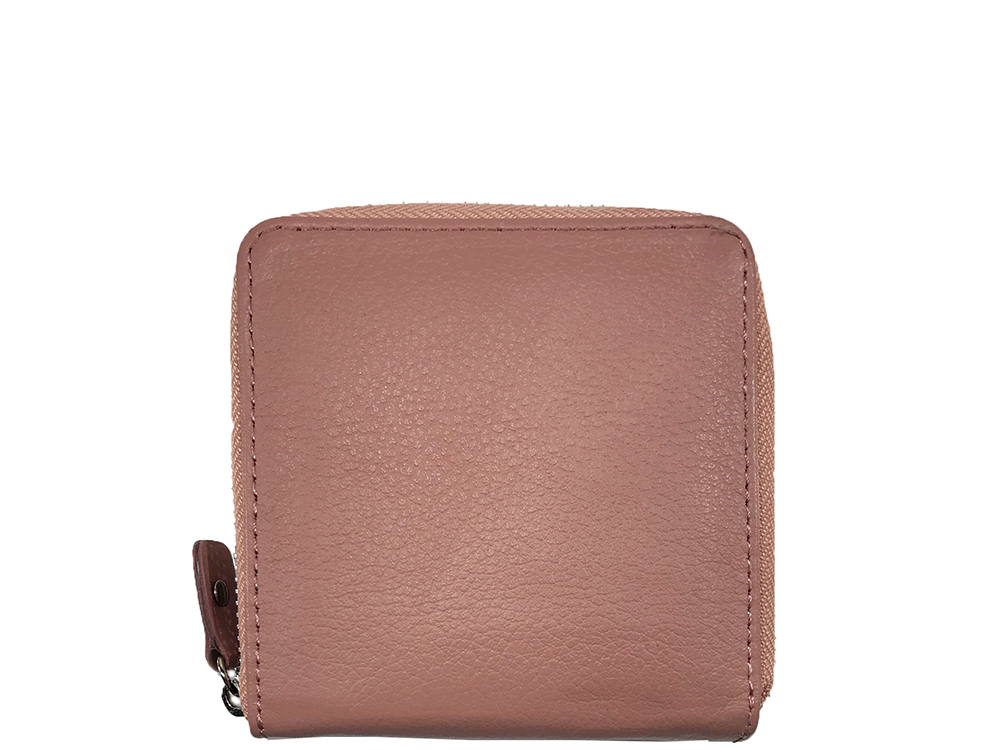 Simone Peony Pink Square Leather Wallet