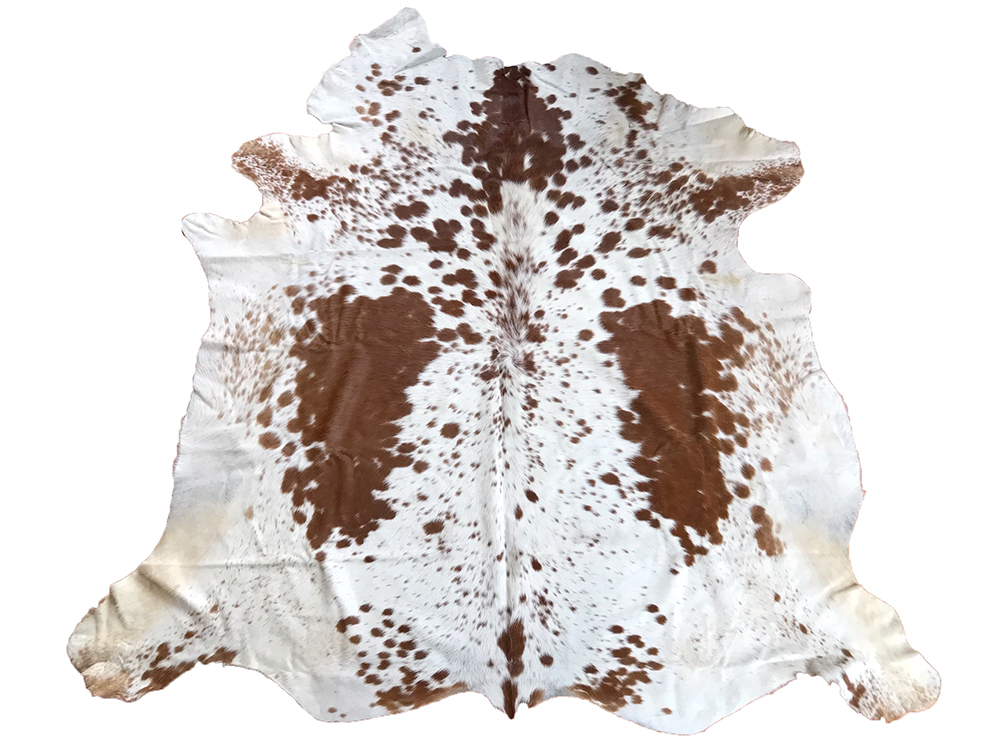 Cowhide Rug Spotted Tan And White Belle Couleur