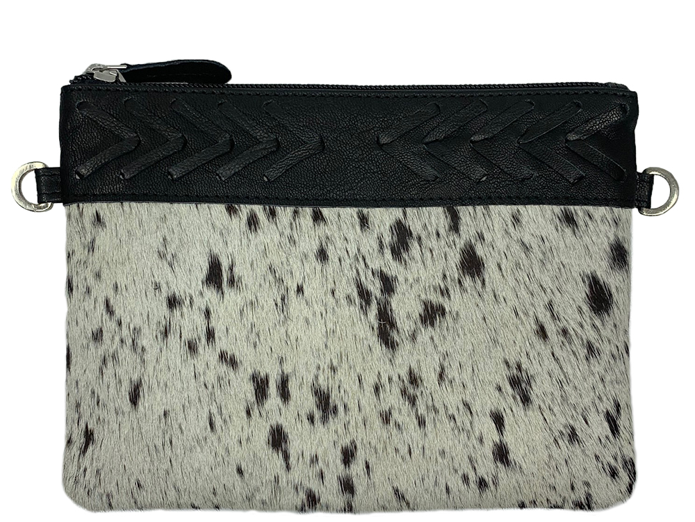Belle Couleur - Gisele Black and White Cowhide Bag