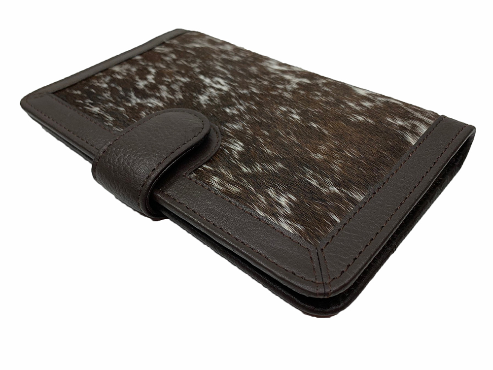 Belle Couleur - Isabelle Dark Flecked Chocolate and White Cowhide Wallet