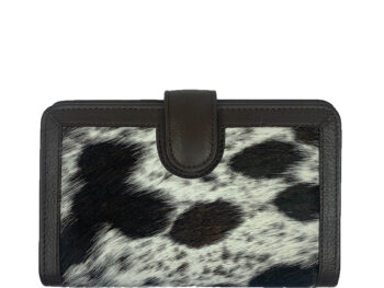 Belle Couleur - Isabelle Flecked Chocolate and White Cowhide Wallet