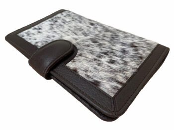 Belle Couleur - Isabelle Flecked Chocolate and White Cowhide Wallet