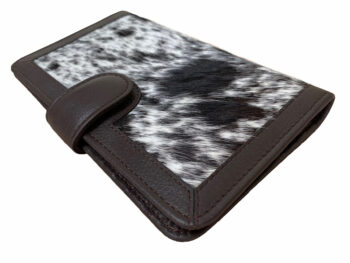 Belle Couleur - Isabelle Speckled Chocolate and White Cowhide Wallet