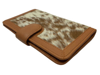 Belle Couleur - Isabelle Speckled Tan and White Cowhide Wallet