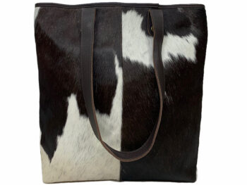 Belle Couleur - Belle Chocolate and White Cowhide Bag