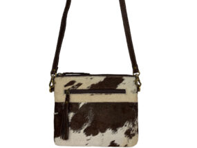 Manon Chocolate and White Cowhide Bag