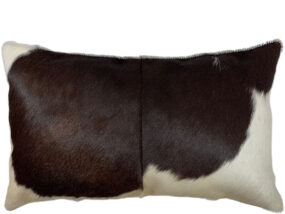 Rectangle Chocolate and White Cowhide Cushion