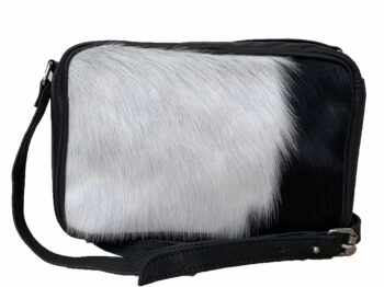 Belle Couleur -Madeleine Black and White Cowhide Bag