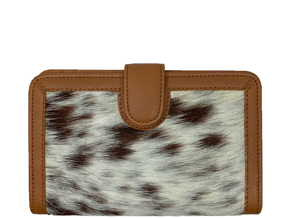 Belle Couleur - Isabelle Light Tan and White Cowhide Wallet