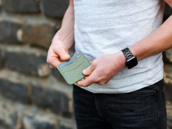 Belle Couleur - Koty Olive Green Leather Card Wallet