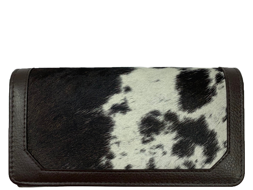 Belle Couleur - Odette Chocolate and White Cowhide Wallet