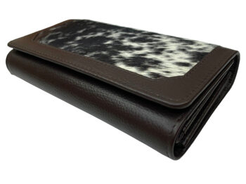 Belle Couleur - Odette Dark Chocolate and White Cowhide Wallet
