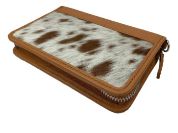 Belle Couleur - Patrice Speckled Tan and White Cowhide Wallet