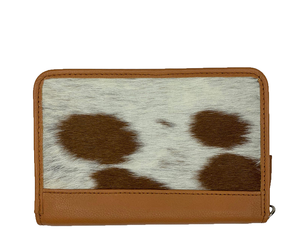 Belle Couleur - Patrice Speckled Tan and White Cowhide Wallet