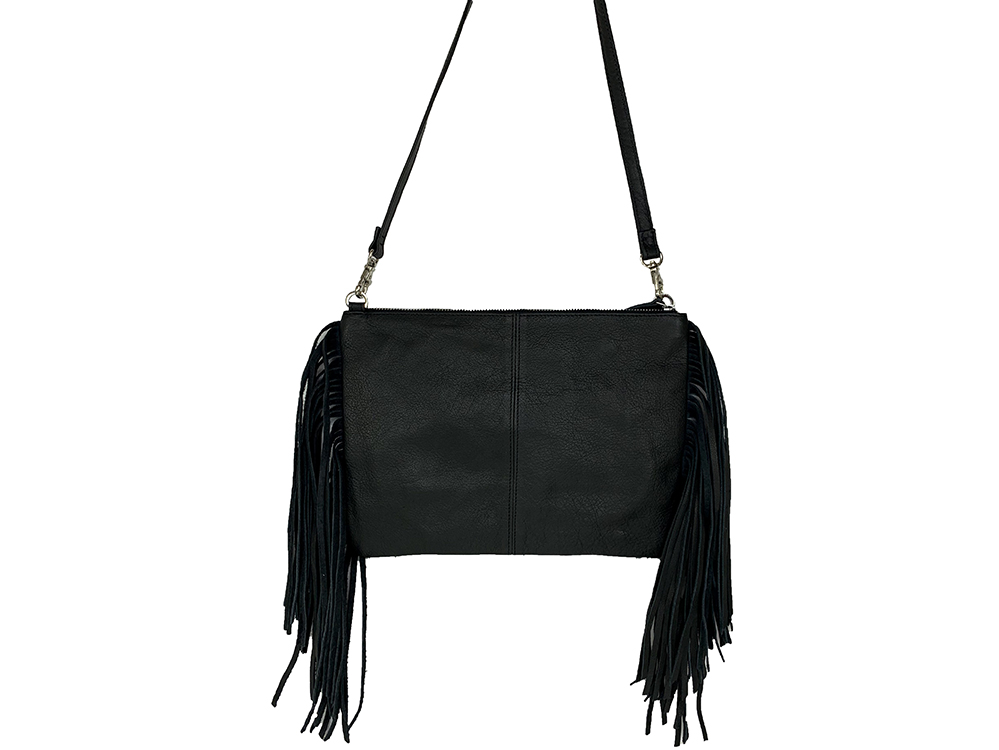 Belle Couleur - Claudine Light Black and White Cowhide Bag rear