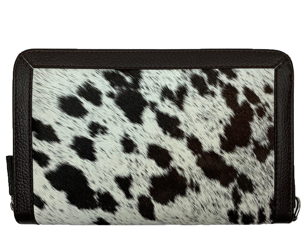 Belle Couleur - Colette Light Chocolate and White Cowhide Wallet