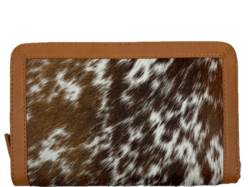 Belle Couleur - Colette Dark Flecked Tan and White Cowhide Wallet rear