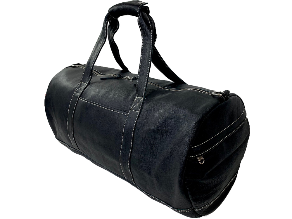Belle Couleur - Domenique Black Leather Duffel Bag
