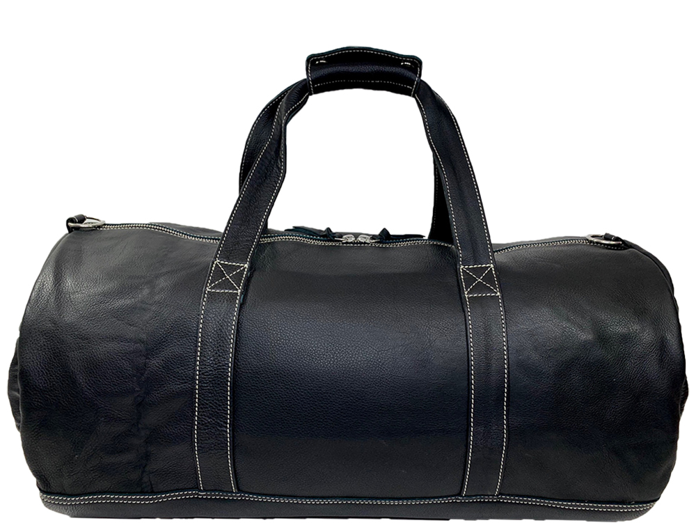 Belle Couleur - Domenique Black Leather Duffel Bag