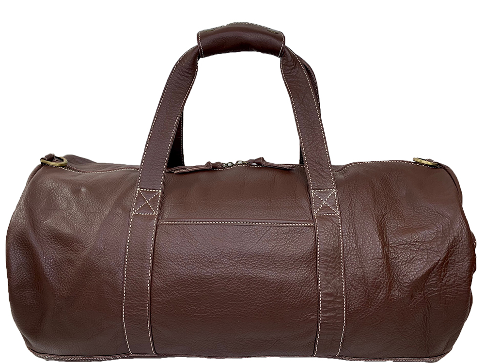 Belle Couleur - Domenique Brown Leather Duffel Bag