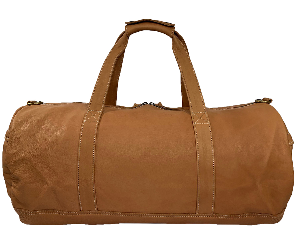 Belle Couleur - Domenique Tan Leather Duffel Bag