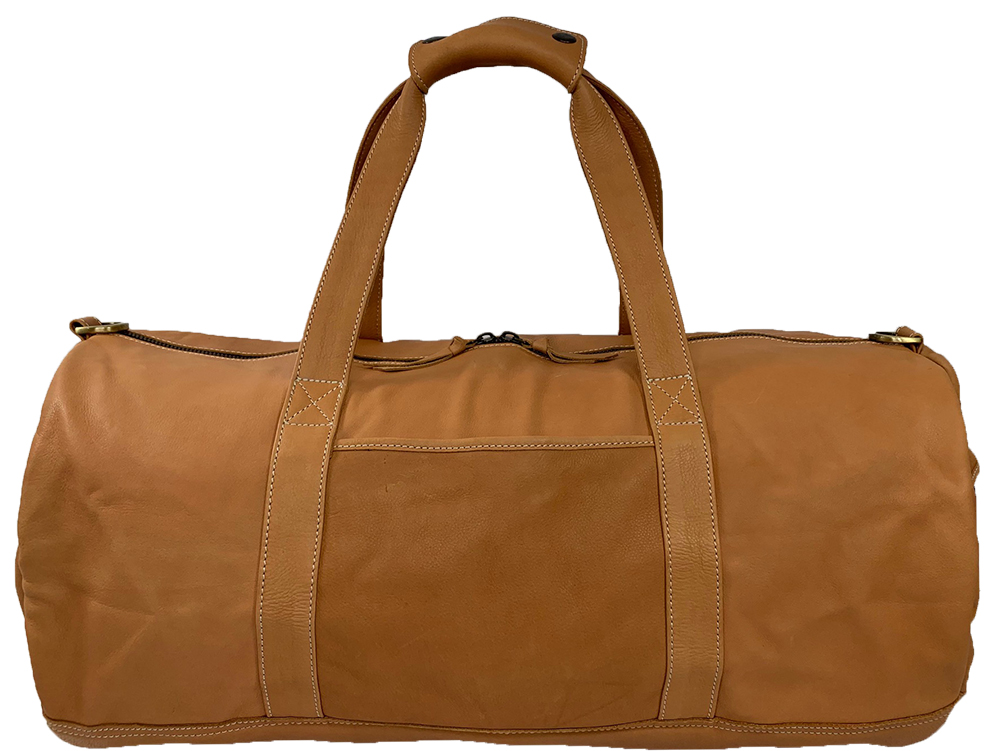 Belle Couleur - Domenique Tan Leather Duffel Bag