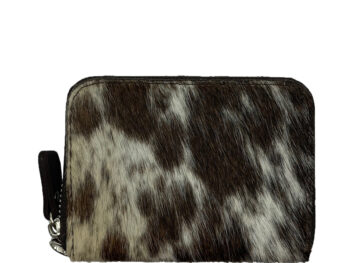 Belle Couleur - Elle Chocolate and White Cowhide Wallet