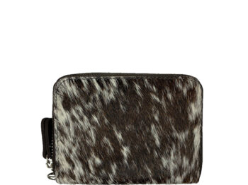 Belle Couleur - Elle Flecked Chocolate and White Cowhide Wallet