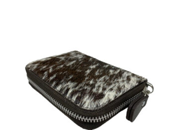 Belle Couleur - Elle Flecked Chocolate and White Cowhide Wallet