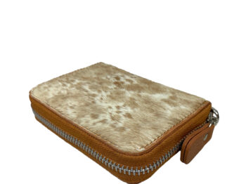 Belle Couleur - Elle Speckled Tan and White Cowhide Wallet