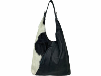 Belle Couleur - Sofie Black and White Cowhide Bag