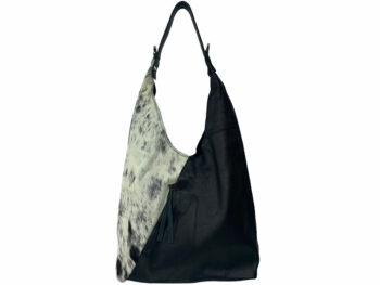 Belle Couleur - Sofie Light Black and White Cowhide Bag