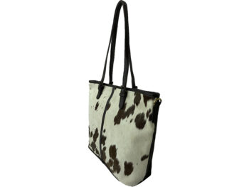 Belle Couleur - Adele Chocolate and White Cowhide Bag