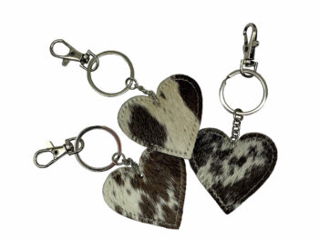 Belle Couleur - Amore Chocolate and White Cowhide Keyring