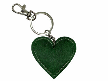 Belle Couleur - Amore Green Cowhide Heart Keyring