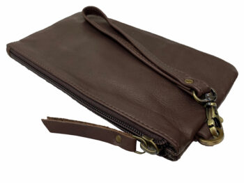 Belle Couleur - Chocolate Leather Clutch