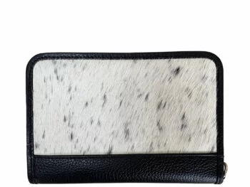 Belle Couleur - Patrice Light Black and White Cowhide Wallet