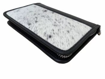 Belle Couleur - Patrice Light Black and White Cowhide Wallet