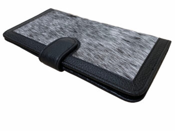 Belle Couleur - Zoe Grey and White Cowhide Wallet